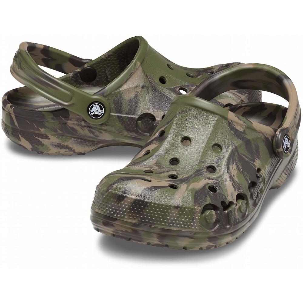 Crocs Baya Marbled Men Clogs Green | KOGNXT725
