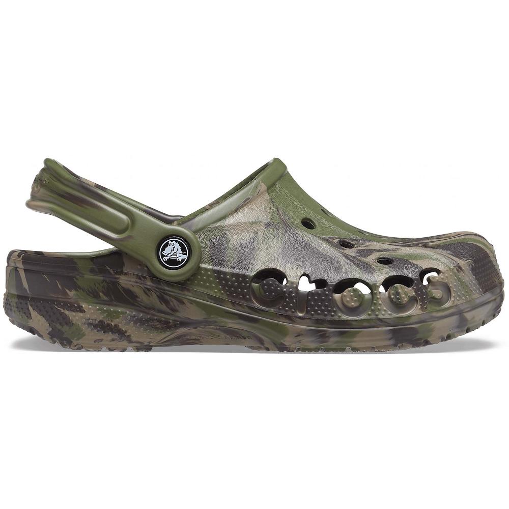 Crocs Baya Marbled Men Clogs Green | KOGNXT725