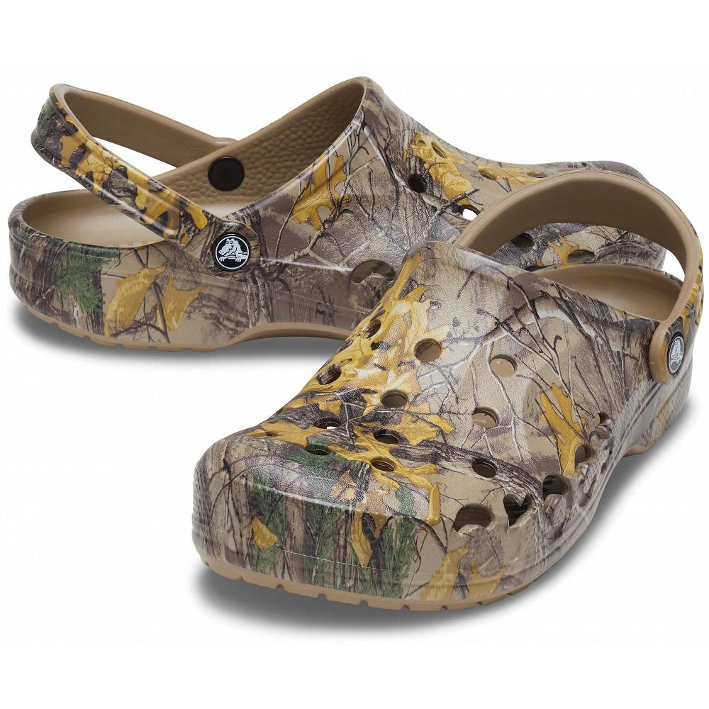 Crocs Baya Realtree Xtra Men Clogs Grey Brown | WTMGZO462