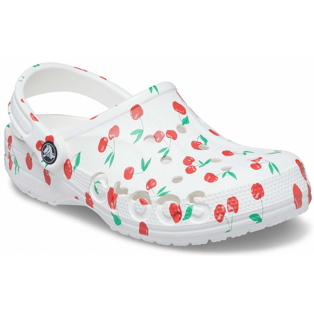 Crocs Baya Seasonal Printed Men Clogs White / Pink | PCMSBV524