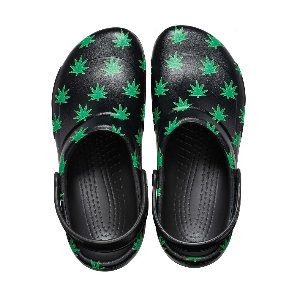 Crocs Bistro Graphic Men Clogs Black / Green | NCAXGJ546