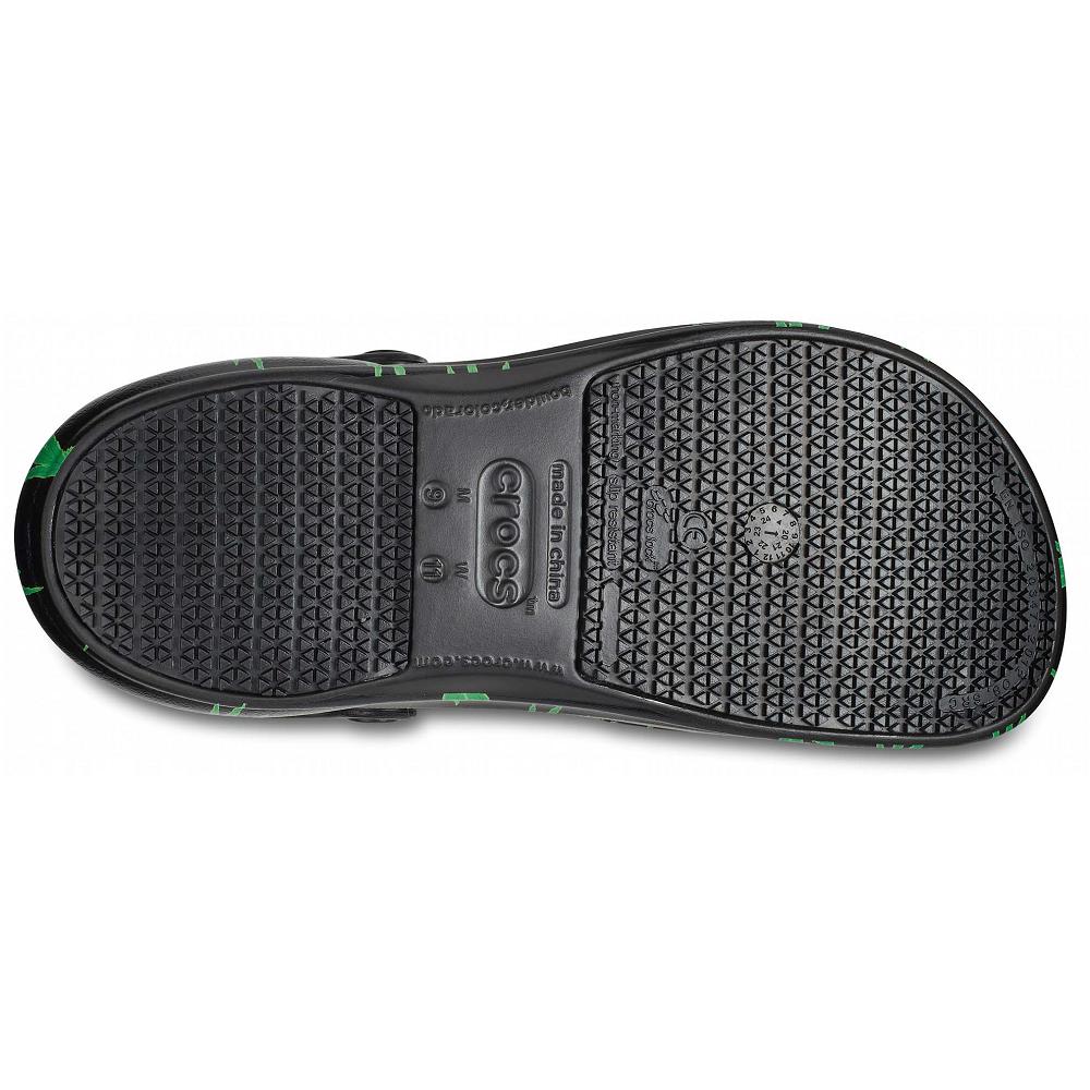 Crocs Bistro Graphic Men Clogs Black / Green | NCAXGJ546