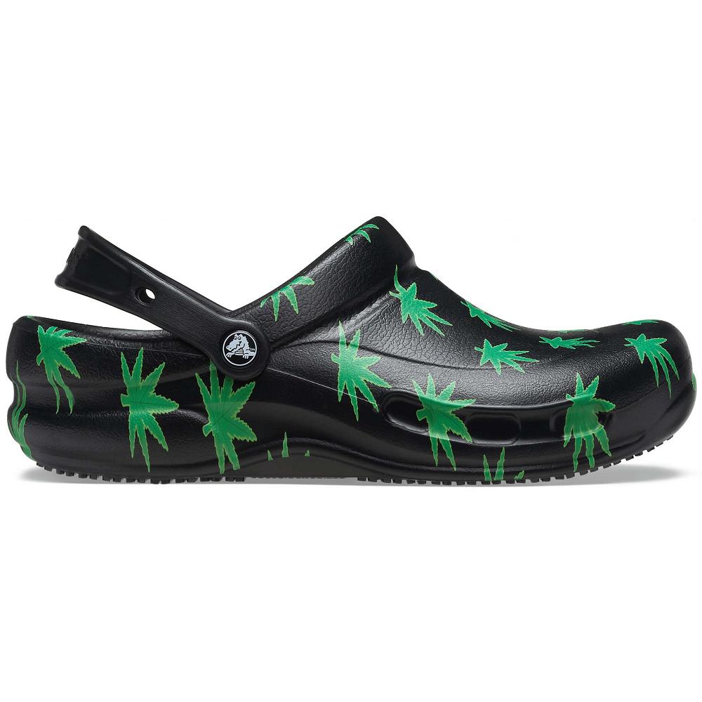 Crocs Bistro Graphic Men Clogs Black / Green | NCAXGJ546