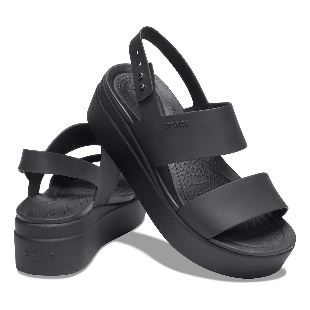 Crocs Brooklyn Low Women Wedge Black | EGUIWZ062