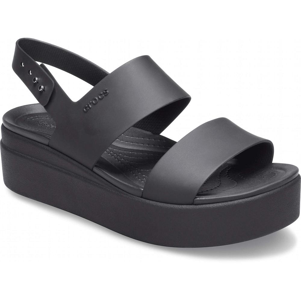 Crocs Brooklyn Low Women Wedge Black | EGUIWZ062