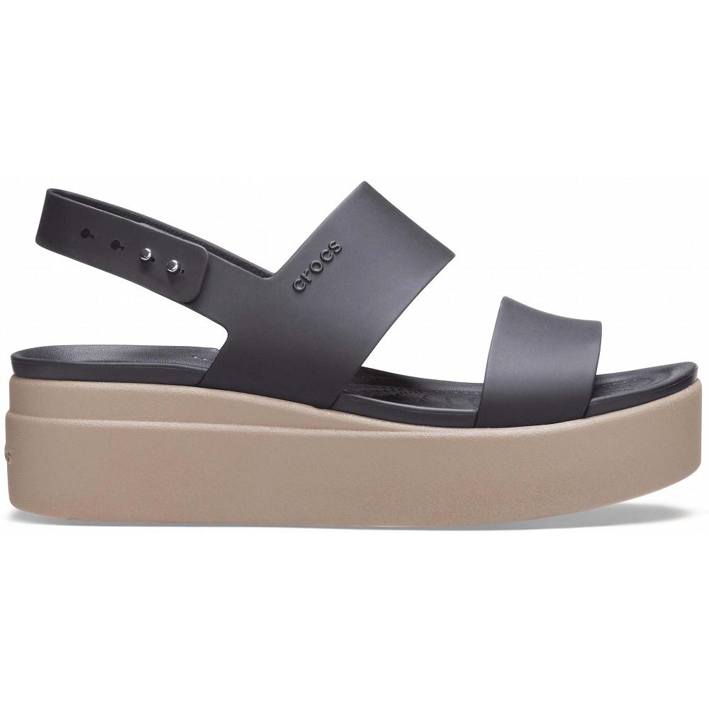 Crocs Brooklyn Low Women Wedge Brown / Black | YMUXWP804