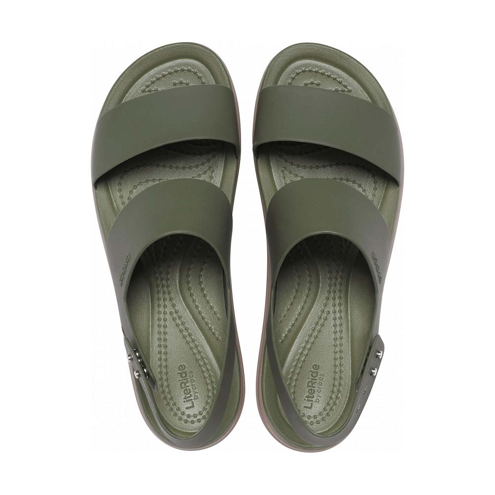 Crocs Brooklyn Low Women Wedge Olive | EPYGNX056
