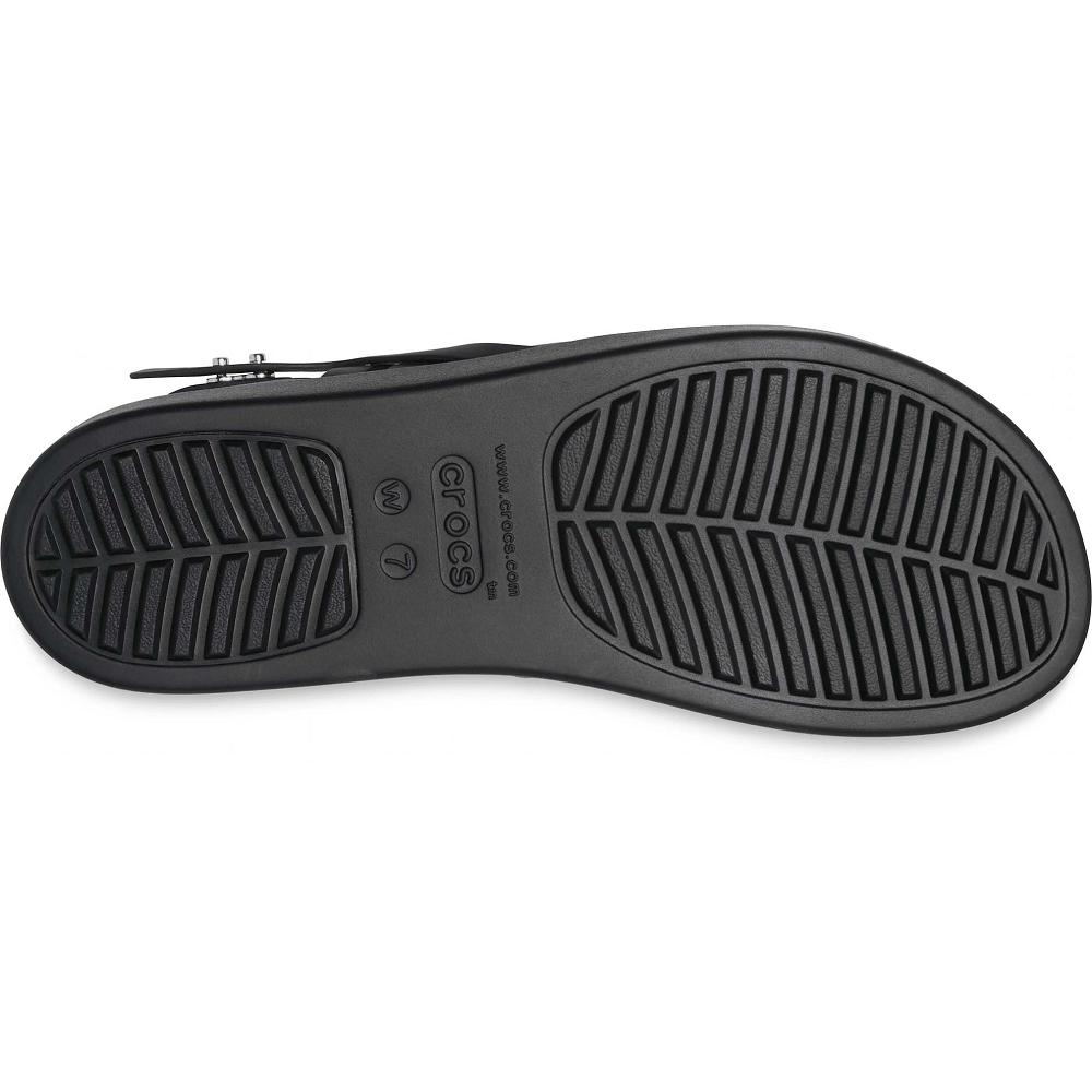 Crocs Brooklyn Strappy Low Women Wedge Black | EVTSZY467