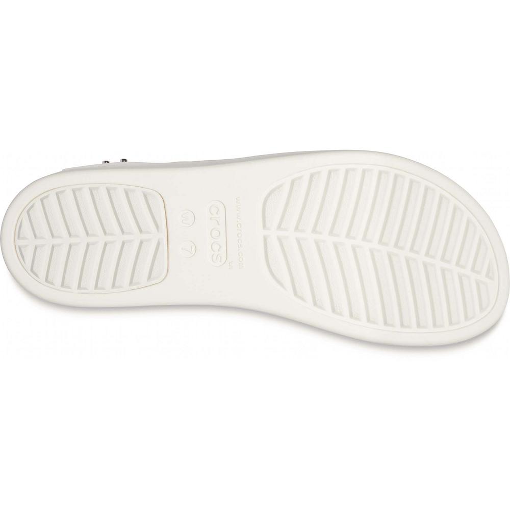 Crocs Brooklyn Strappy Low Women Wedge White | YEFLTJ783