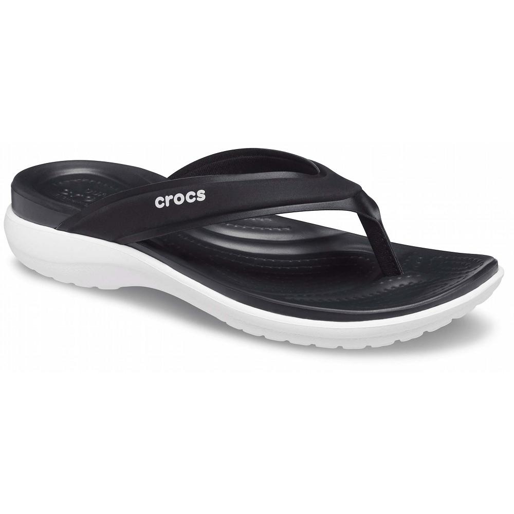 Crocs Capri V Sporty Women Flip Flops Black | JDGLKP019