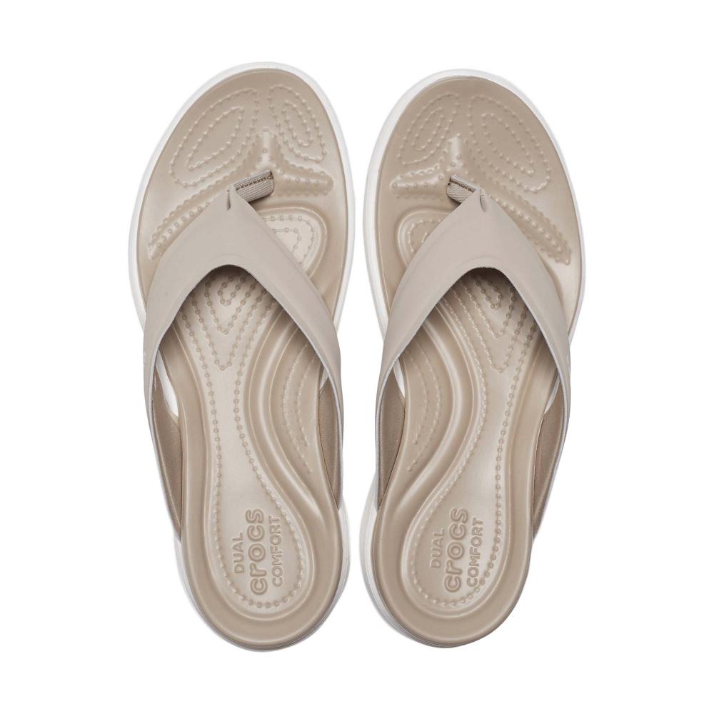 Crocs Capri V Sporty Women Flip Flops Khaki | ZPJFCL654
