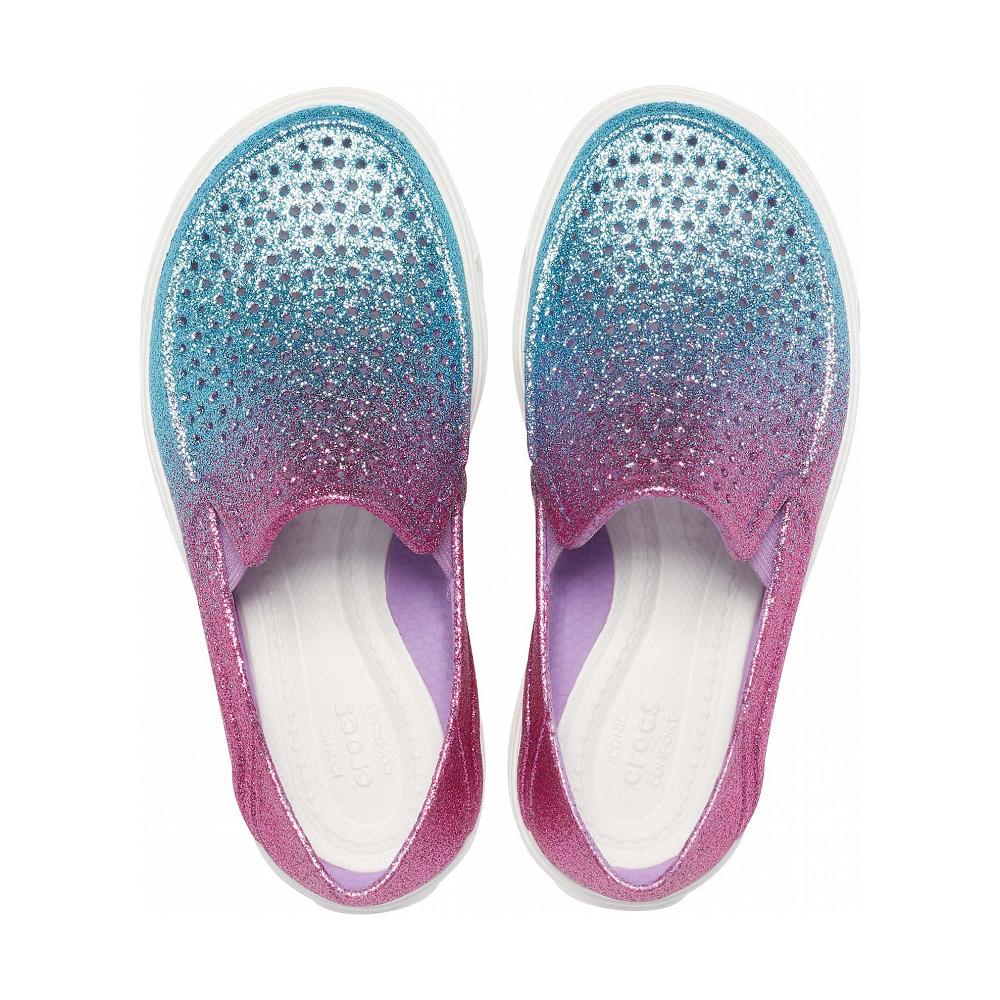 Crocs CitiLane Roka Glitter SlipNew Zealand -On Kids' Sandals Light Turquoise / Pink | SZYIVN458