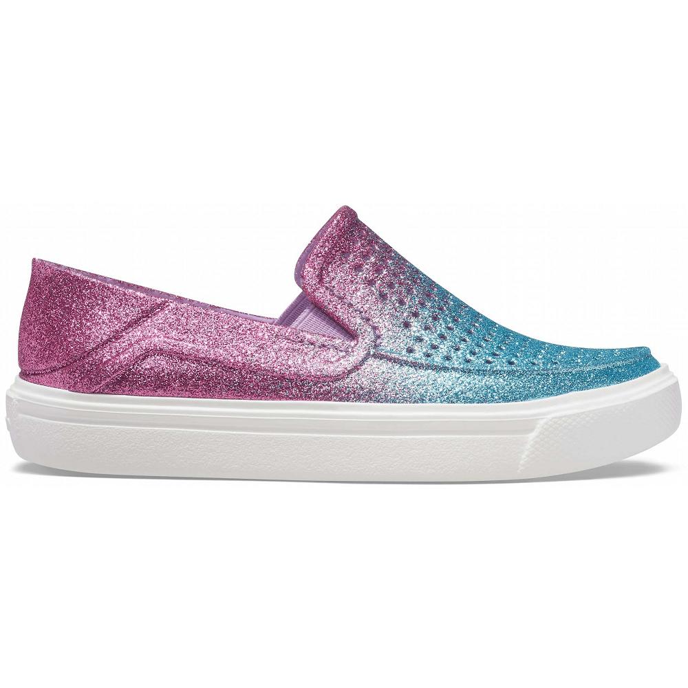 Crocs CitiLane Roka Glitter SlipNew Zealand -On Kids' Sandals Light Turquoise / Pink | SZYIVN458