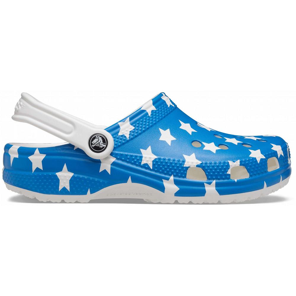 Crocs Classic American Flag Men Clogs Blue | QFBNWX590