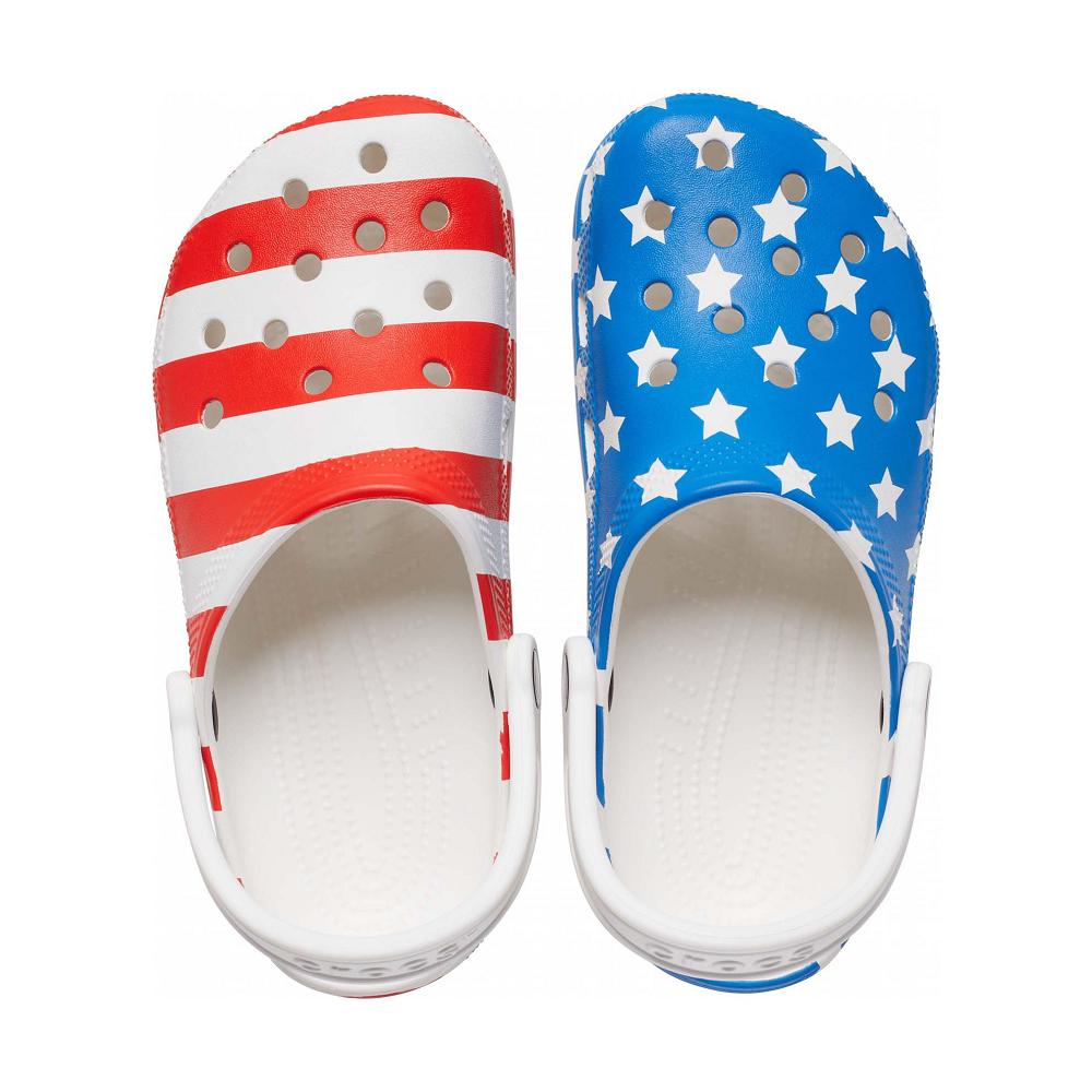 Crocs Classic American Flag Women Clogs Blue | GPHBAK597