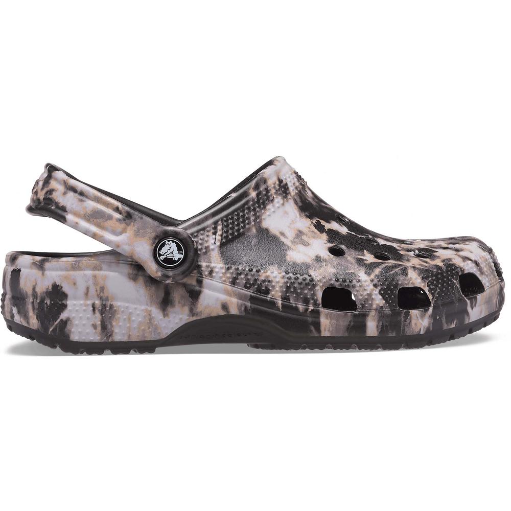 Crocs Classic Bleach Dye Men Clogs Black / Brown | XCZPAR180