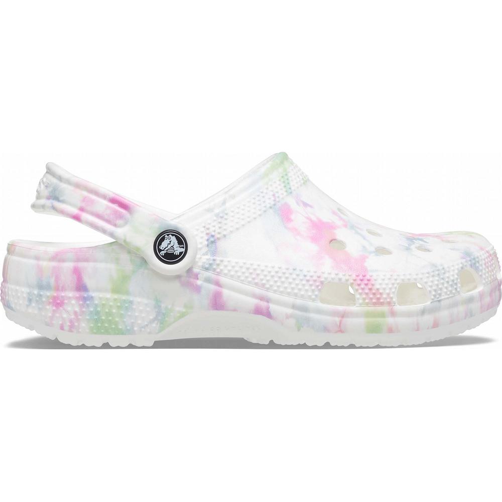 Crocs Classic Bleach Dye Men Clogs White / Multicolor | OXETVJ794