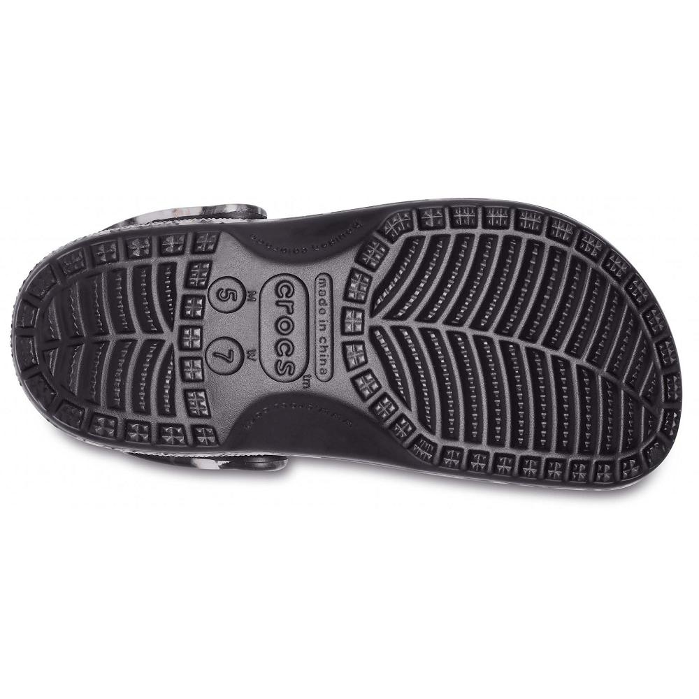 Crocs Classic Bleach Dye Women Clogs Black / Grey Brown | YNJKRF164