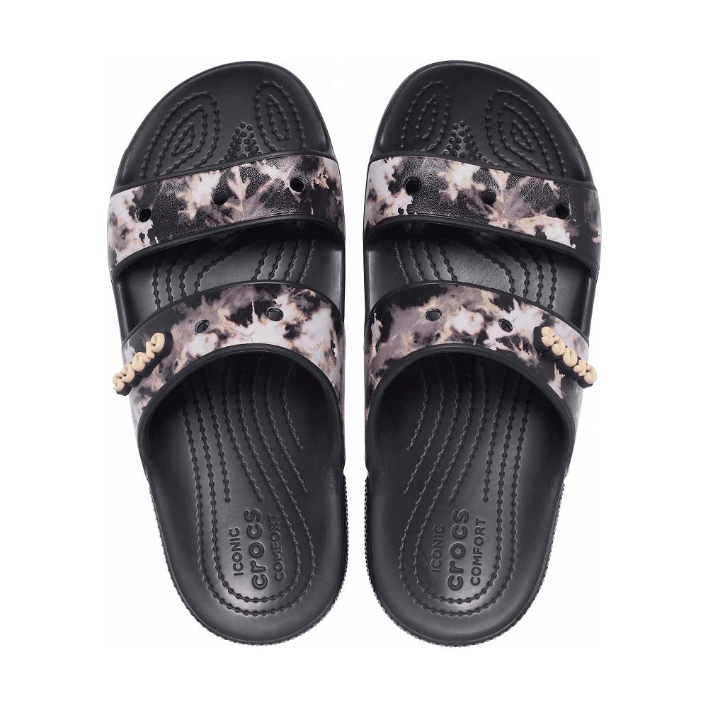 Crocs Classic Bleach Dye Women Sandals Black | YXMWGU749