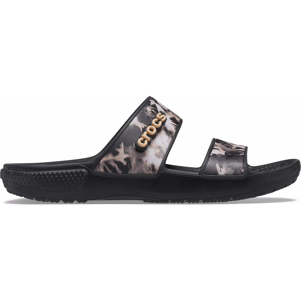 Crocs Classic Bleach Dye Women Sandals Black | YXMWGU749