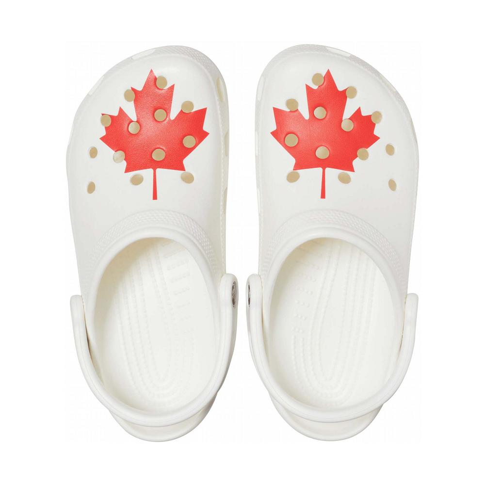 Crocs Classic Canadian Flag Women Clogs White | YNAIEX486