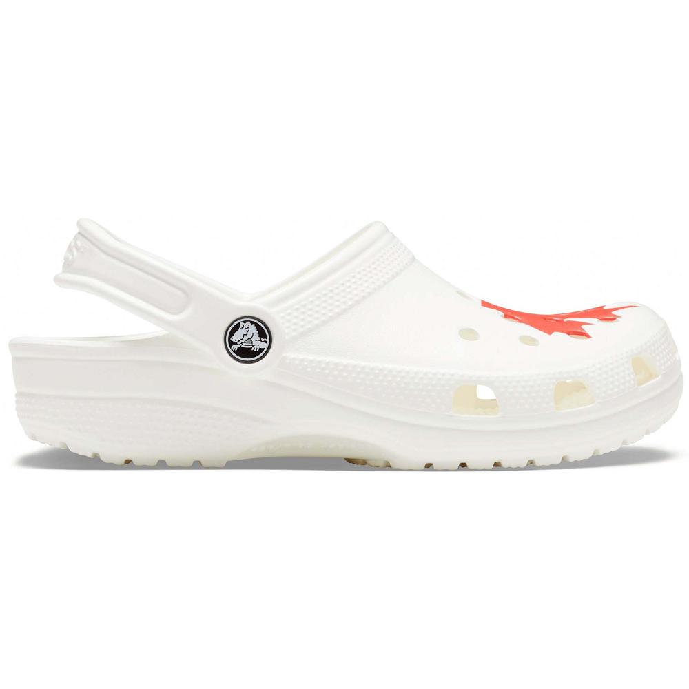 Crocs Classic Canadian Flag Women Clogs White | YNAIEX486