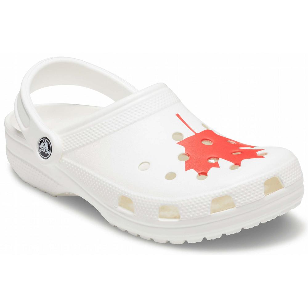 Crocs Classic Canadian Flag Women Clogs White | YNAIEX486