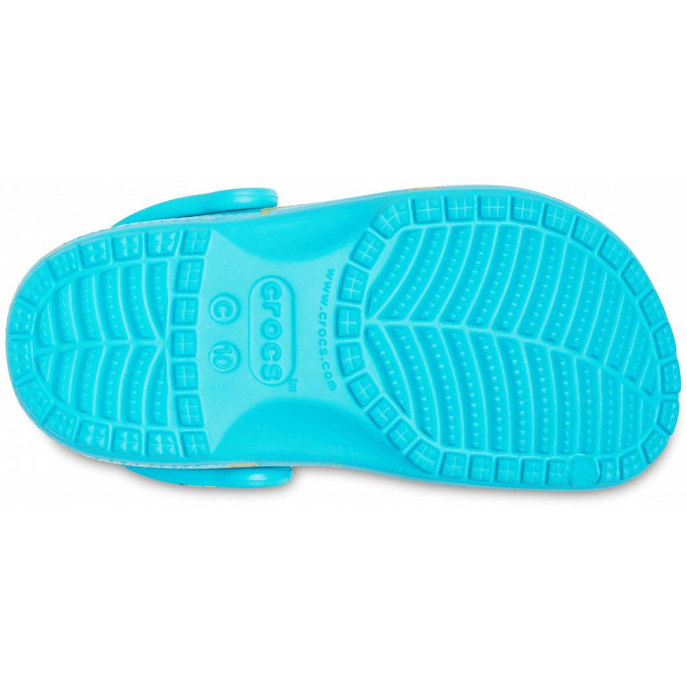 Crocs Classic Food Print Kids' Clogs Light Turquoise | PVKEFR213