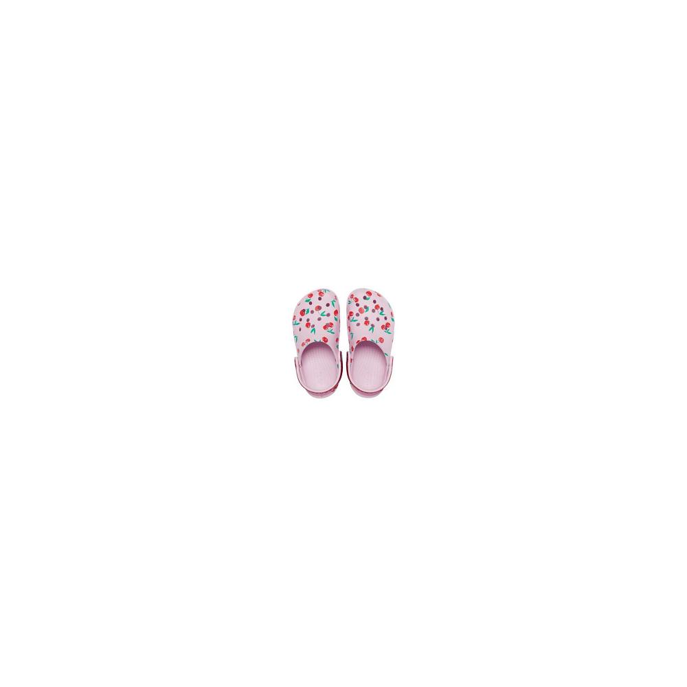 Crocs Classic Food Print Kids' Clogs Pink | TVLGCA804