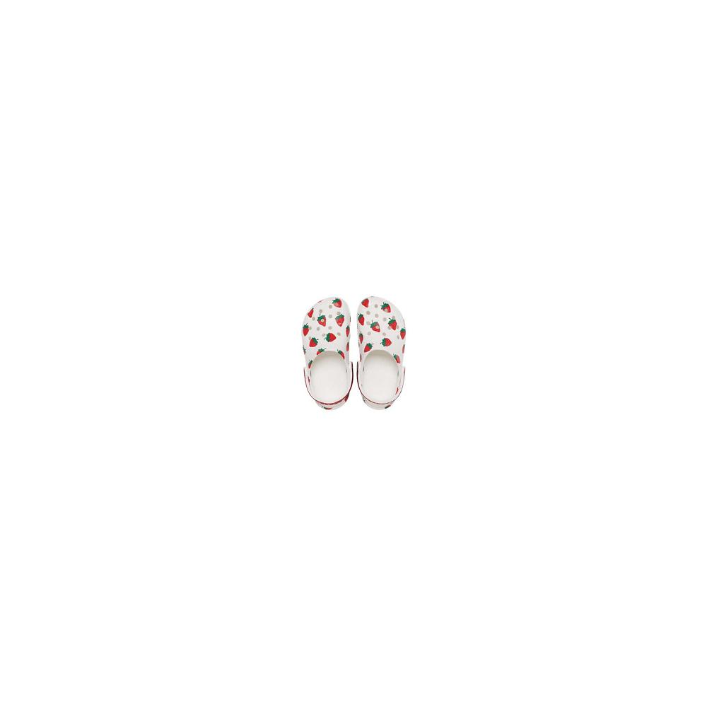 Crocs Classic Food Print Kids' Clogs White | GSZPNA506
