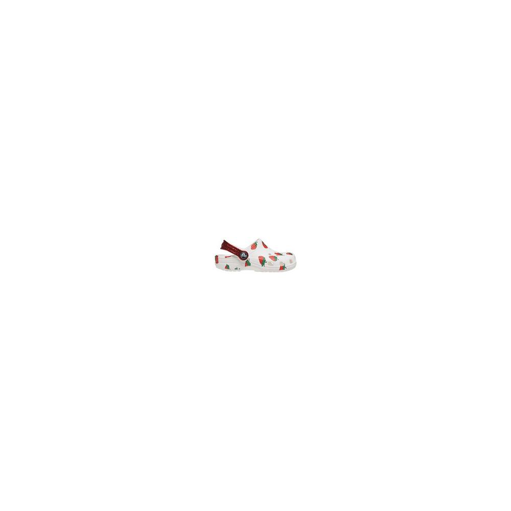 Crocs Classic Food Print Kids' Clogs White | GSZPNA506