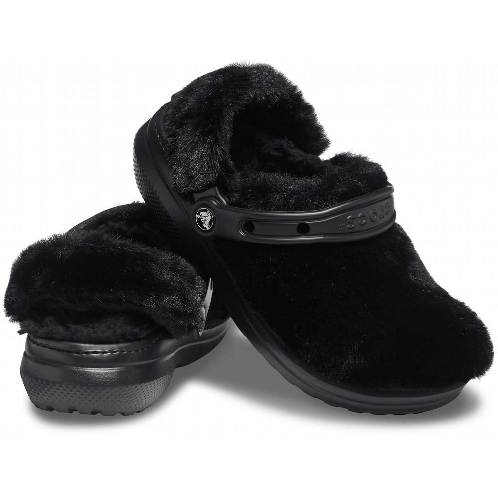 Crocs Classic Fur Sure Men Clogs Black | LGMIDY723
