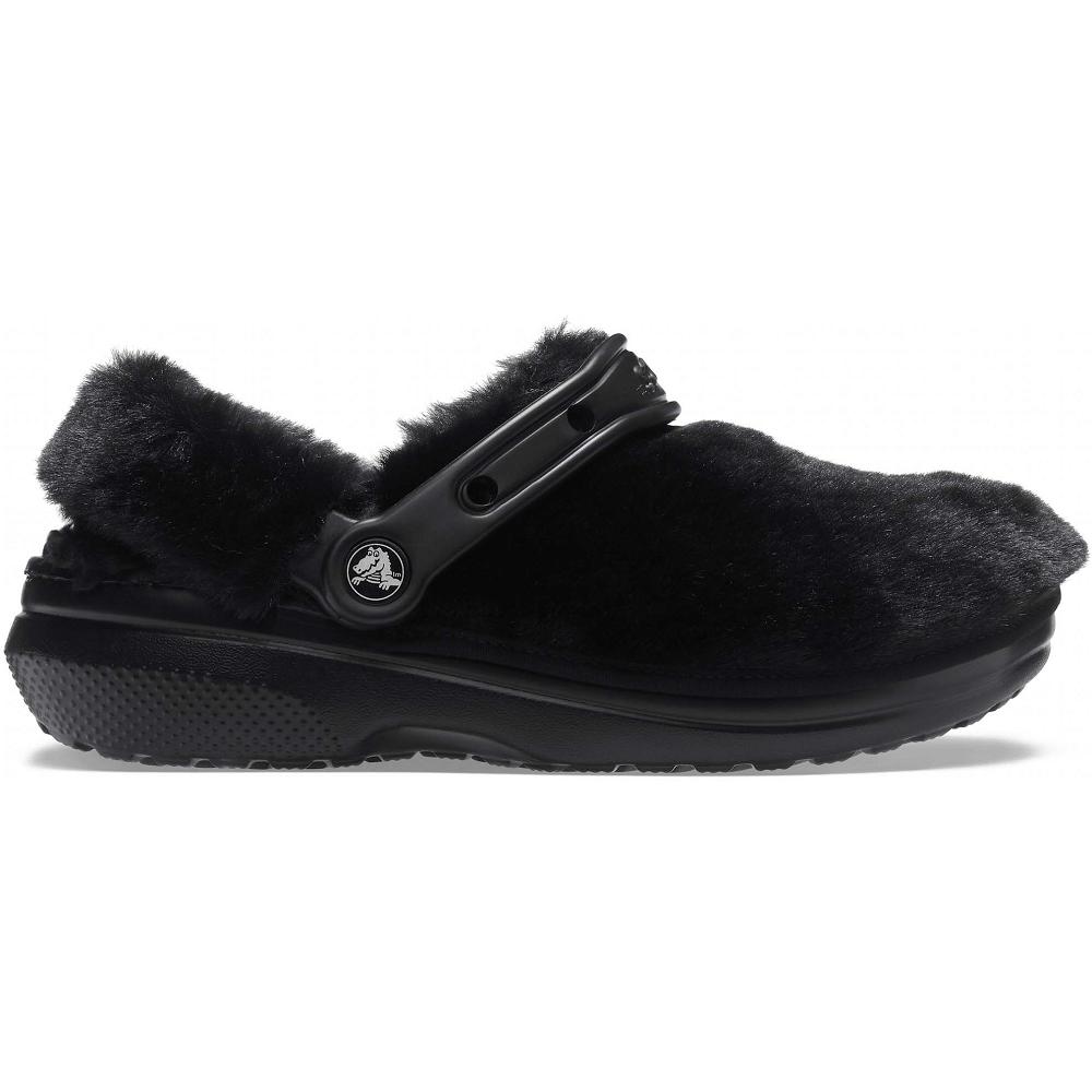Crocs Classic Fur Sure Men Clogs Black | LGMIDY723