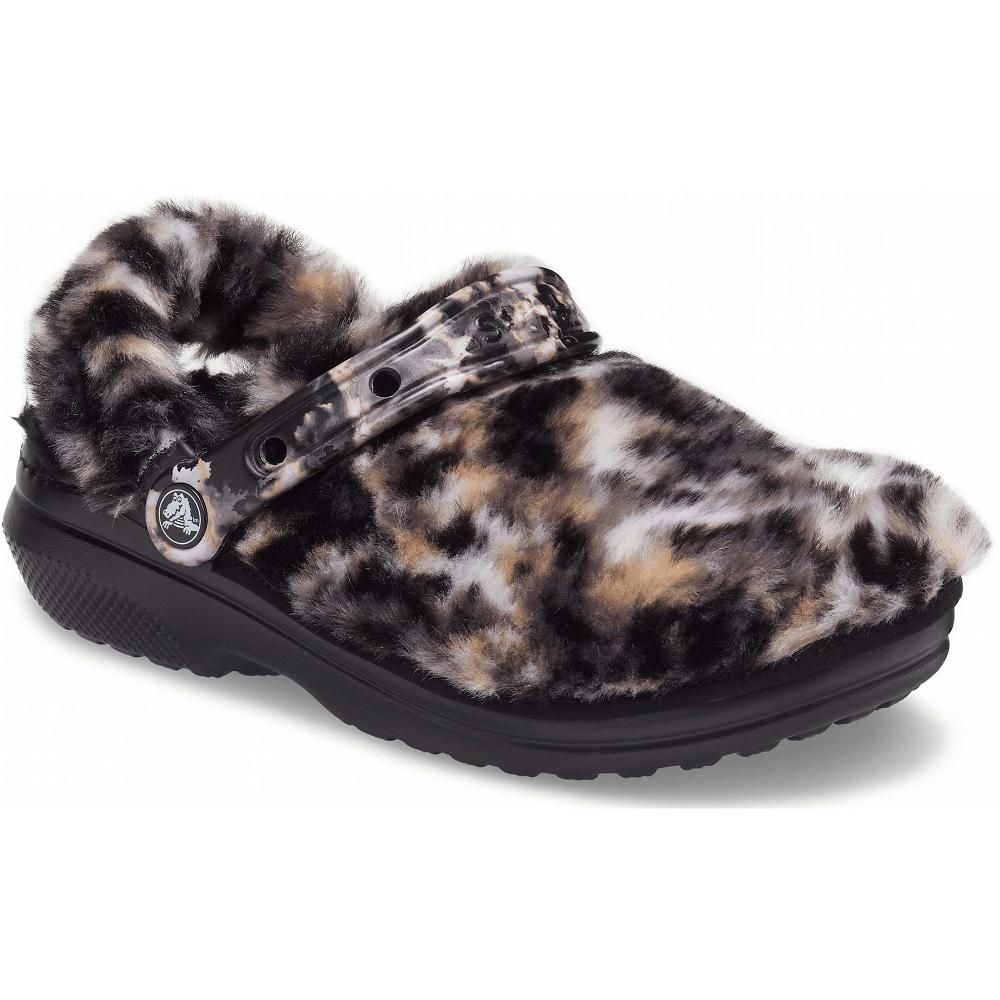 Crocs Classic Fur Sure Men Clogs Brown / Black | FALPVX476