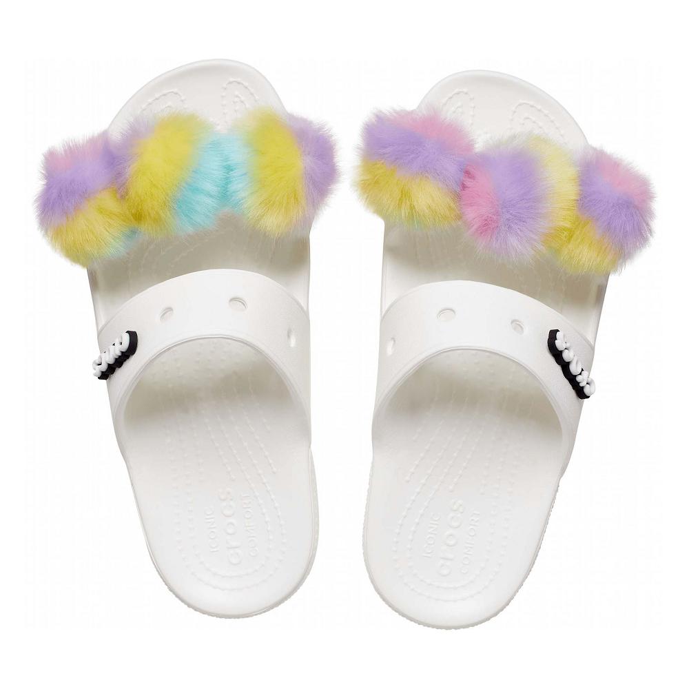 Crocs Classic Fur Sure Men Sandals White | BOHKVW429