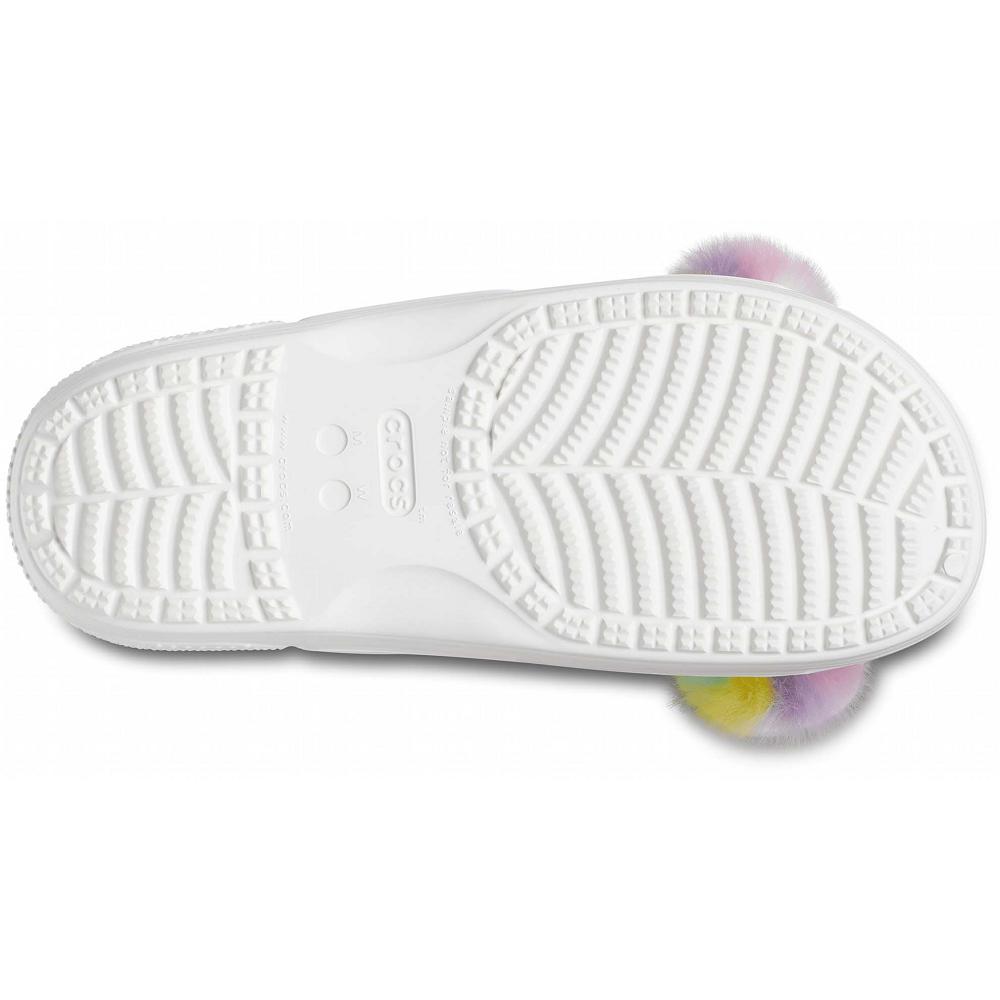 Crocs Classic Fur Sure Men Sandals White | BOHKVW429