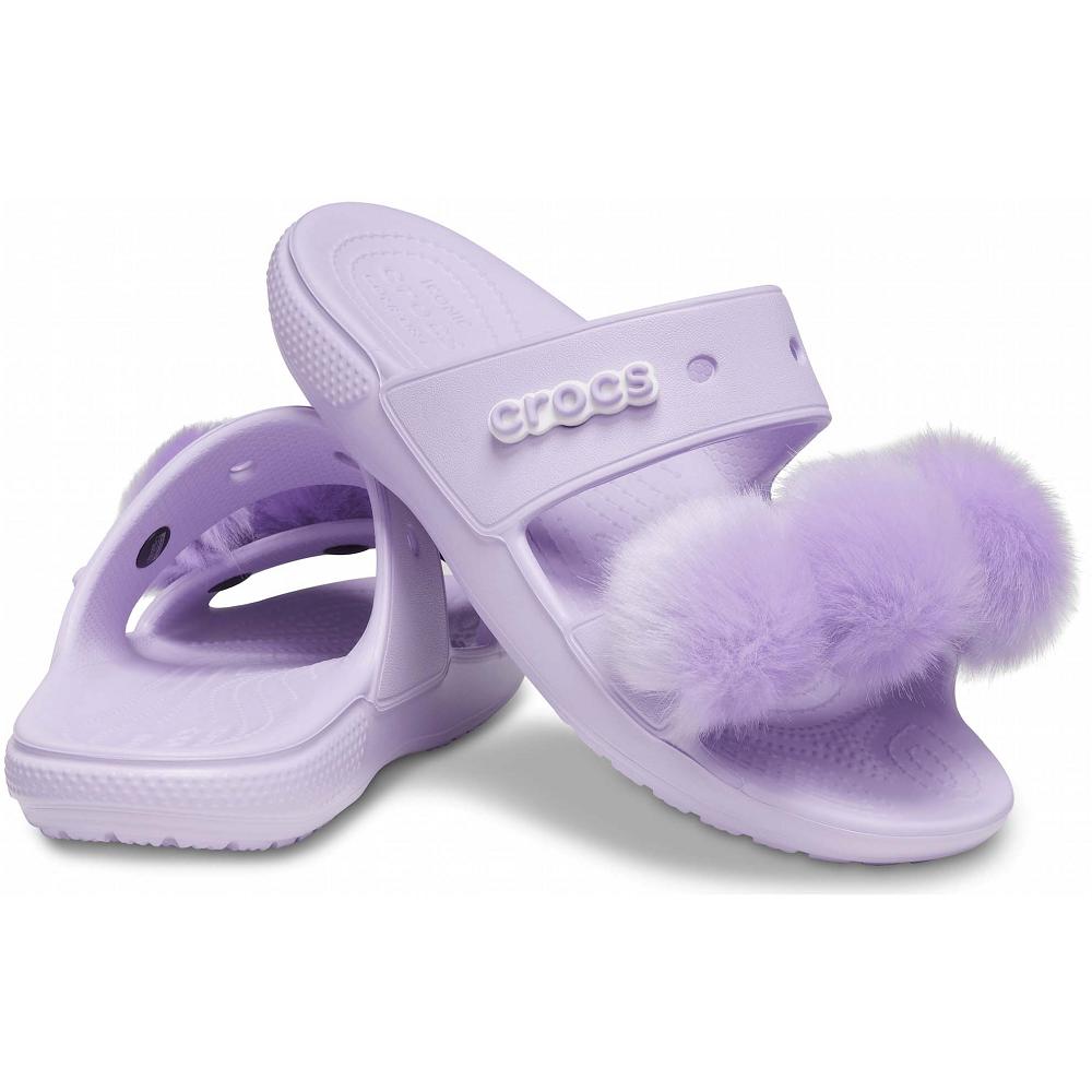 Crocs Classic Fur Sure Women Sandals Purple | EOVTGH632