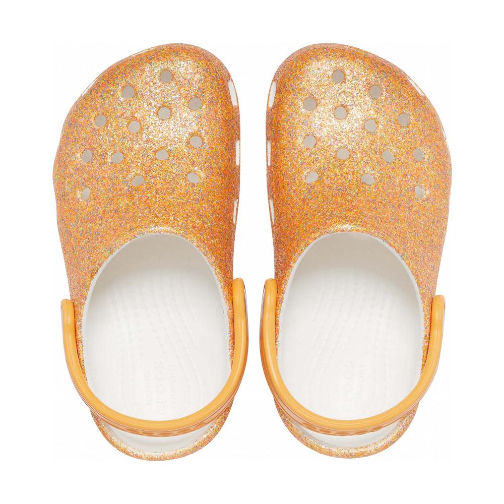 Crocs Classic Glitter Kids' Clogs Gold | AZNXTB746