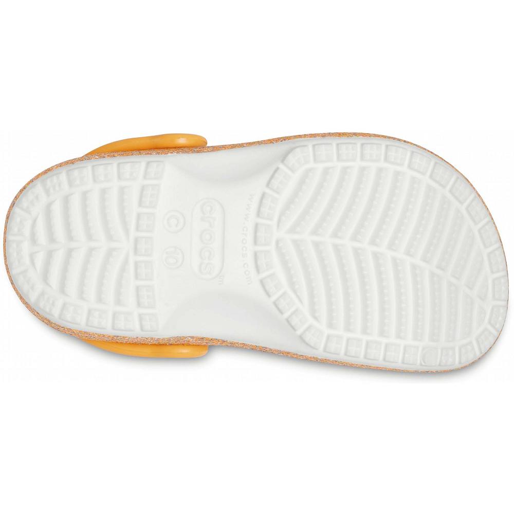Crocs Classic Glitter Kids' Clogs Gold | AZNXTB746