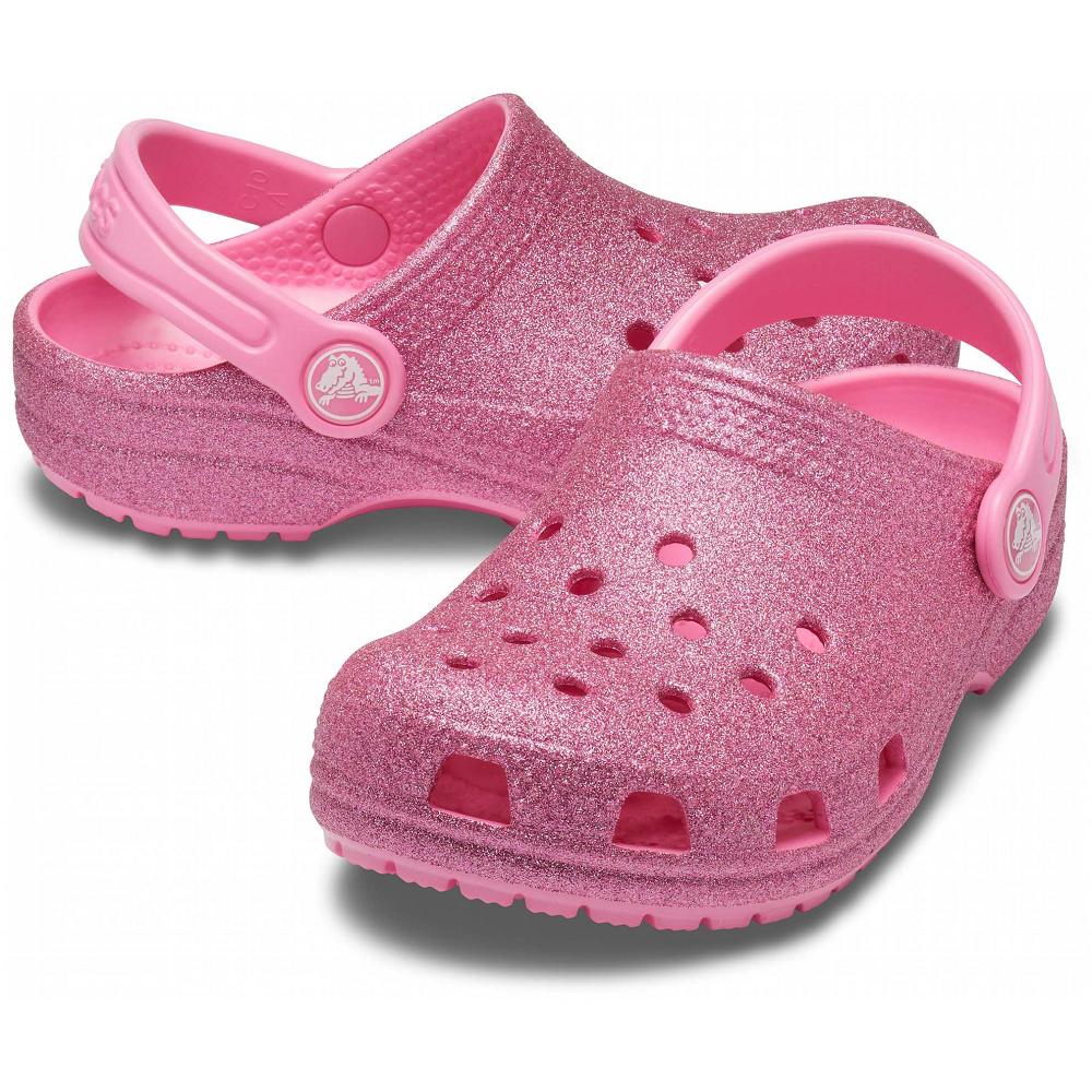 Crocs Classic Glitter Kids' Clogs Pink | VKDFZR514