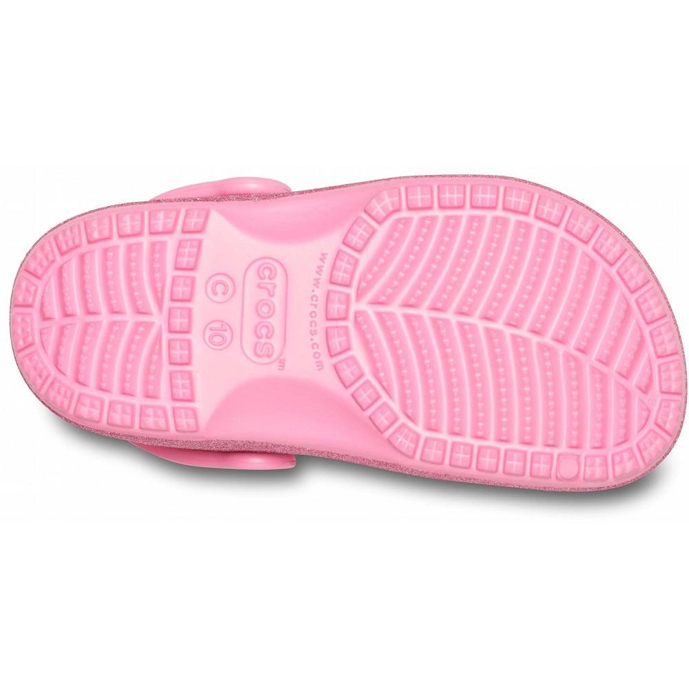 Crocs Classic Glitter Kids' Clogs Pink | VKDFZR514