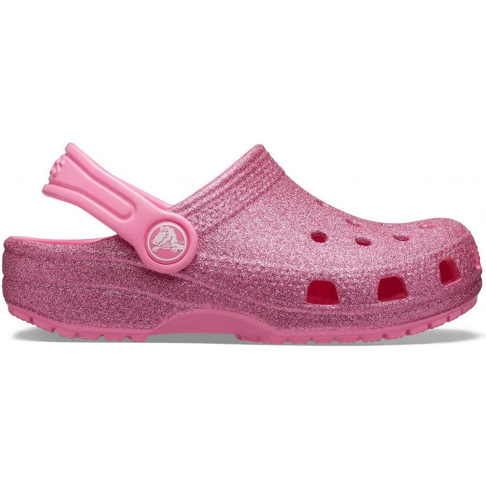 Crocs Classic Glitter Kids' Clogs Pink | VKDFZR514