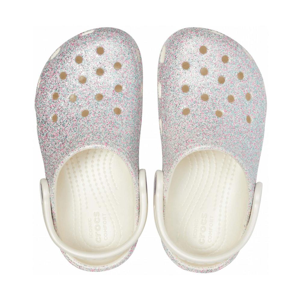 Crocs Classic Glitter Kids' Clogs Silver | JAIYUD785