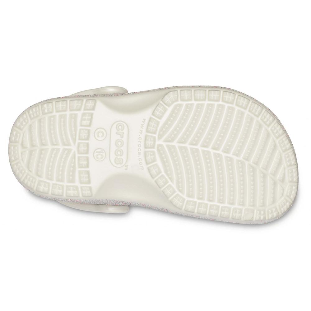 Crocs Classic Glitter Kids' Clogs Silver | JAIYUD785