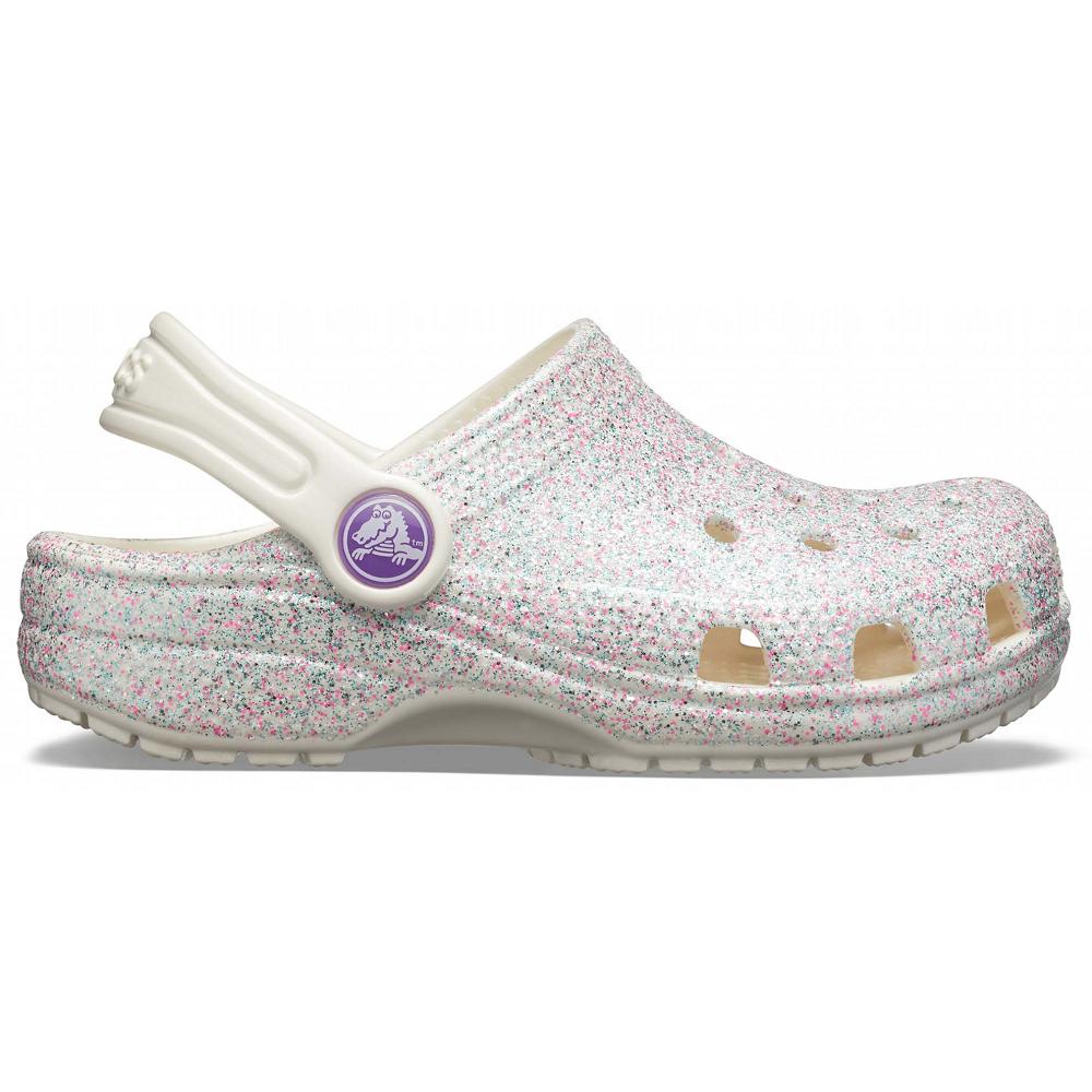 Crocs Classic Glitter Kids' Clogs Silver | JAIYUD785