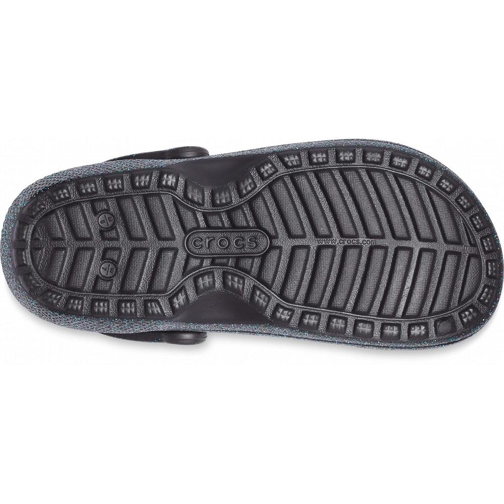 Crocs Classic Glitter Lined Women Clogs Olive | IMUSRE419