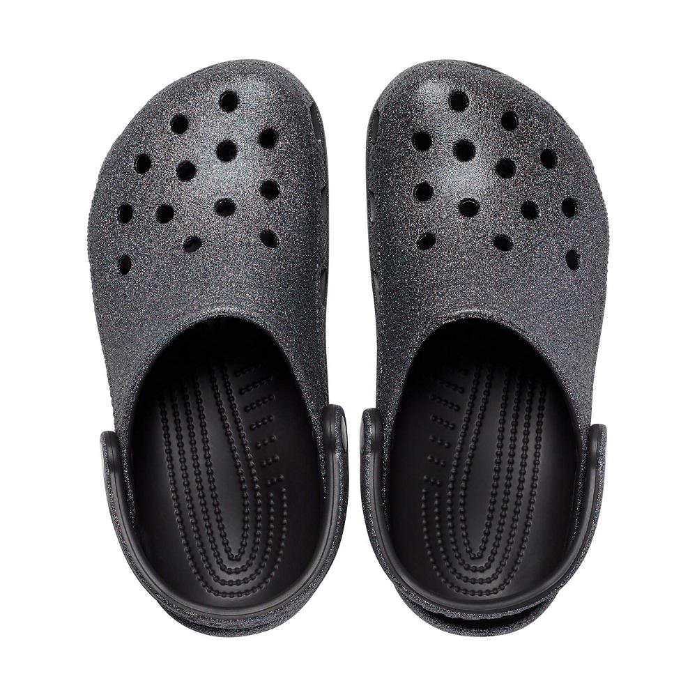 Crocs Classic Glitter Men Clogs Black | KWASBP193