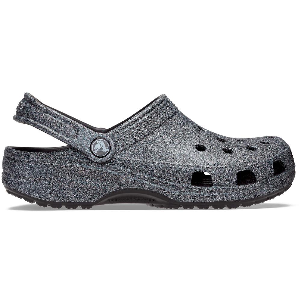 Crocs Classic Glitter Men Clogs Black | KWASBP193