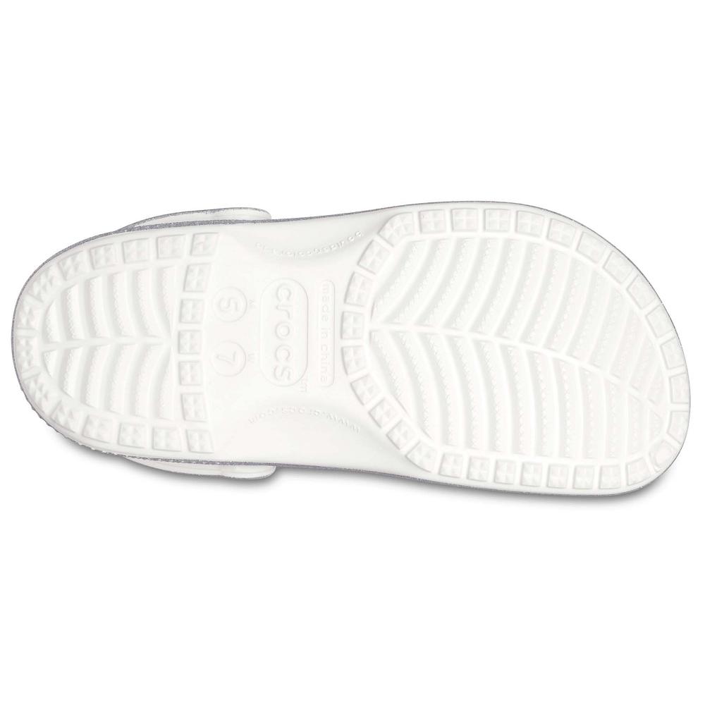 Crocs Classic Glitter Men Clogs Silver | PJOMKF136