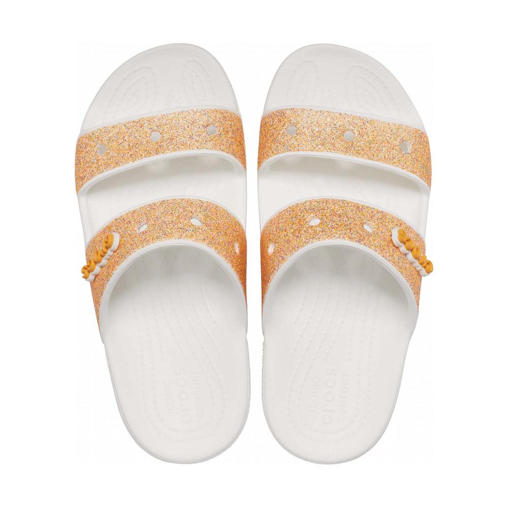 Crocs Classic Glitter Men Sandals Gold / White | BNHXJP249